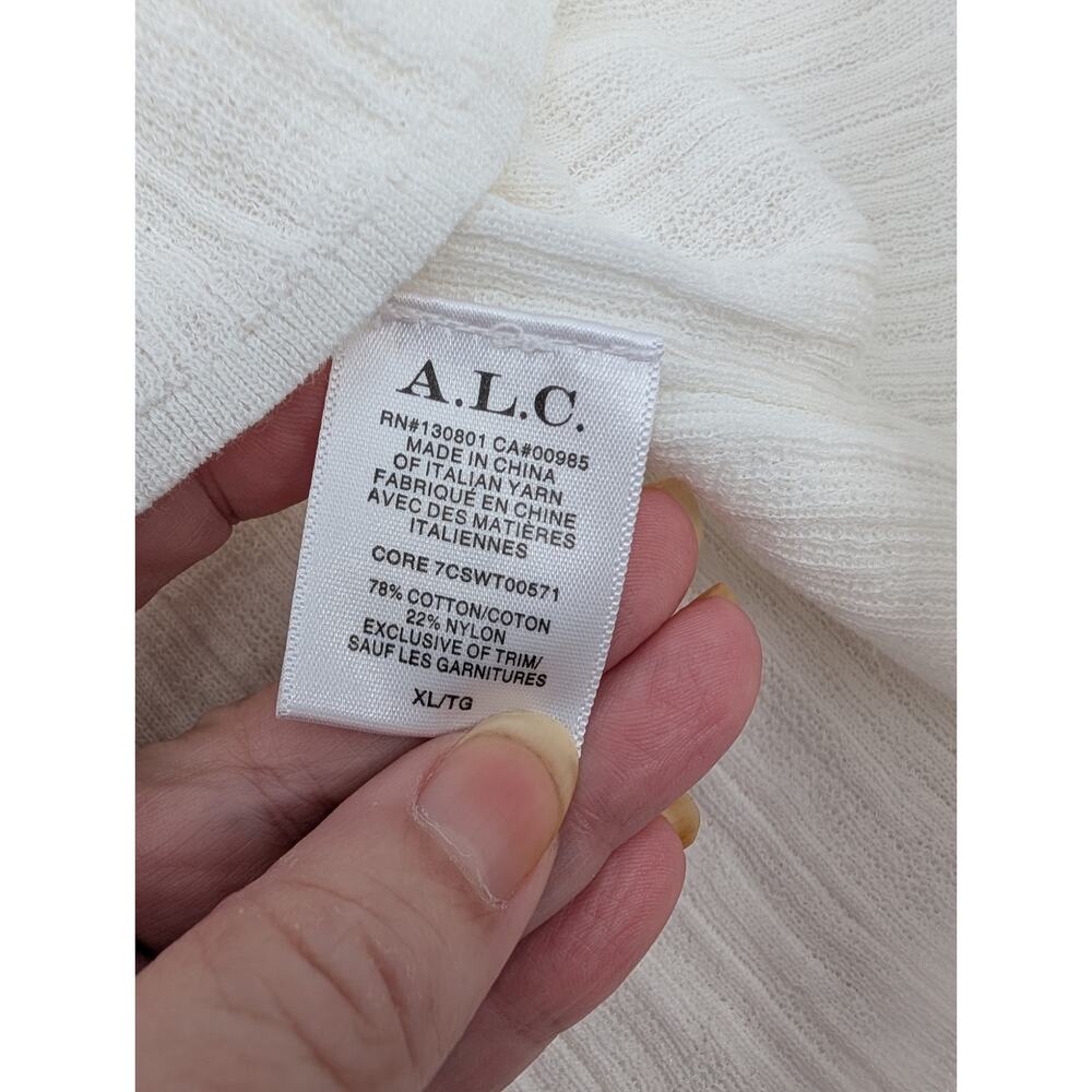 NWT A.L.C. Iris Racerback Cotton Blend Tank Top Bright White XL Stretchy - Picture 6 of 7